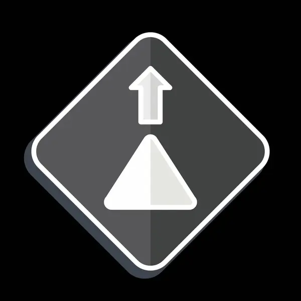 Icona Cede Passo Relativi Simbolo Del Cartello Stradale Stile Lucido — Vettoriale Stock