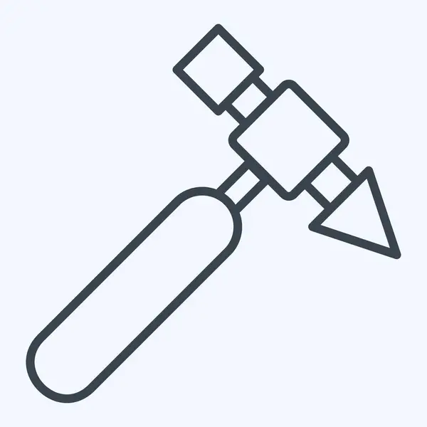 Ικον Χάμερ Σχετικά Σύμβολο Εξοπλισμού Συγκόλλησης Στυλ Γραμμής Απλό Σχεδιασμό — Διανυσματικό Αρχείο