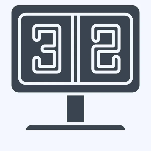 Icon Score Related Baseball Symbol Glyph Style Simple Design Editable — Stock Vector
