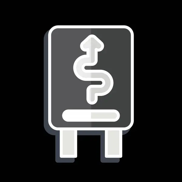 Icon Reduce Zusammenhang Mit Verkehrszeichen Symbol Hochglanzstil Einfaches Design Editierbar — Stockvektor