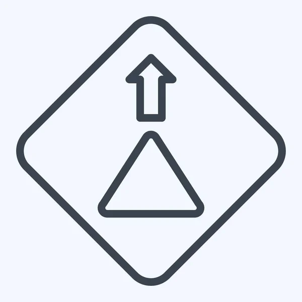 Icône Cédez Lié Symbole Signalisation Routière Style Ligne Conception Simple — Image vectorielle