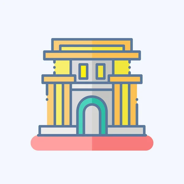 Ikona Pchjongjang Související Symbolem Kapitálu Stylu Čmáranice Jednoduchý Design Upravitelný — Stockový vektor