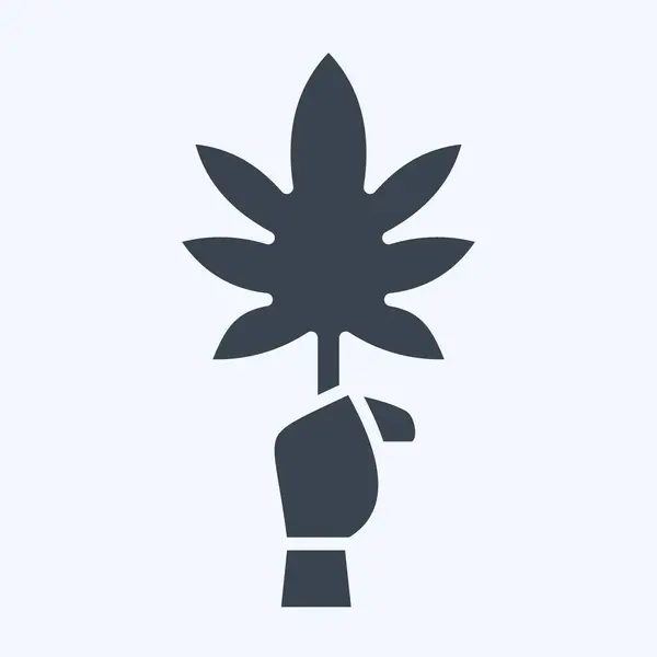 Icon Cannabis Related Cannabis Symbol Glyph Style Simple Design Editable — Stock Vector