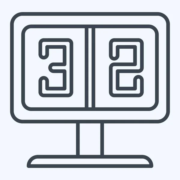 Icon Score Related Baseball Symbol Line Style Simple Design Editable — Stock Vector