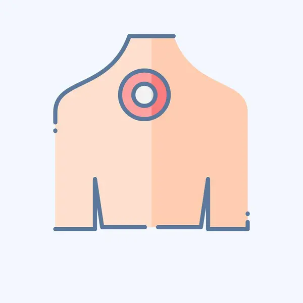 Icon Back Pain Simbolul Body Ache Stilul Doodle Design Simplu — Vector de stoc