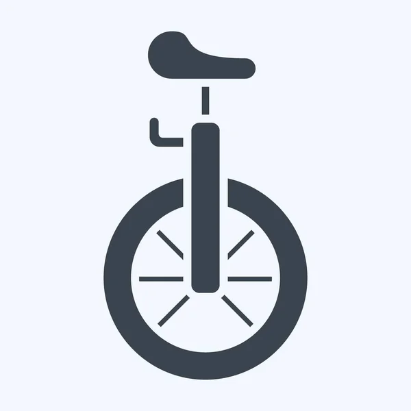 Ikone Einrad Mit Dem Symbol Des Vergnügungsparks Glyphen Stil Einfaches — Stockvektor