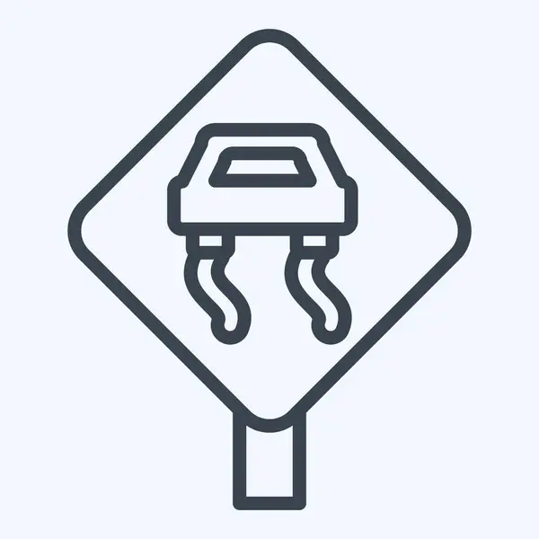Icon Slippery Zusammenhang Mit Verkehrszeichen Symbol Linienstil Einfaches Design Editierbar — Stockvektor