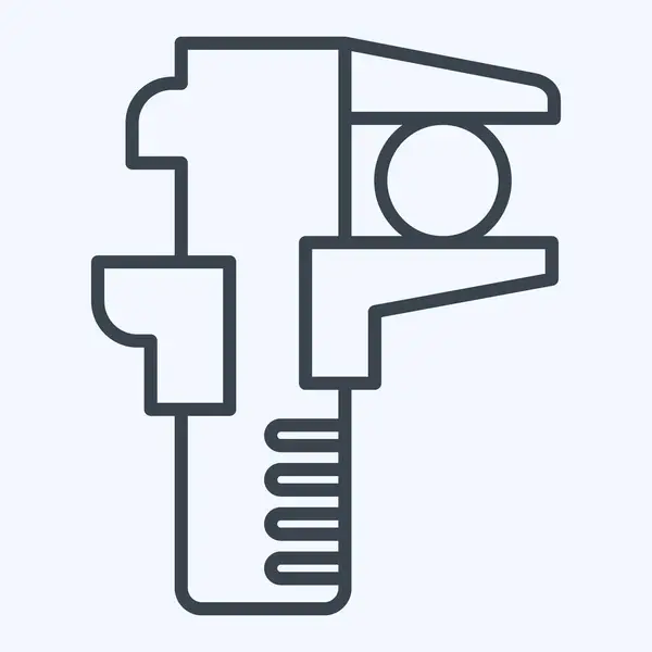 Icono Caliper Relacionado Con Símbolo Material Construcción Estilo Línea Diseño — Vector de stock