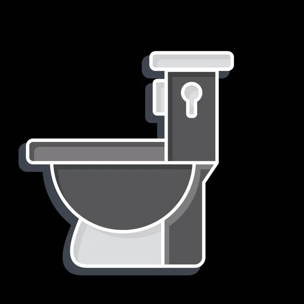 アイコン トイレ 建材シンボルに関連する 光沢のあるスタイル 編集可能なシンプルなデザイン シンプルなイラスト — ストックベクタ