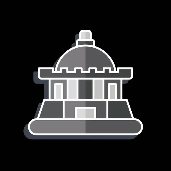 Εικονίδιο Τασκένδη Που Σχετίζονται Σύμβολο Κεφαλαίου Γυαλιστερό Στυλ Απλό Σχεδιασμό — Διανυσματικό Αρχείο
