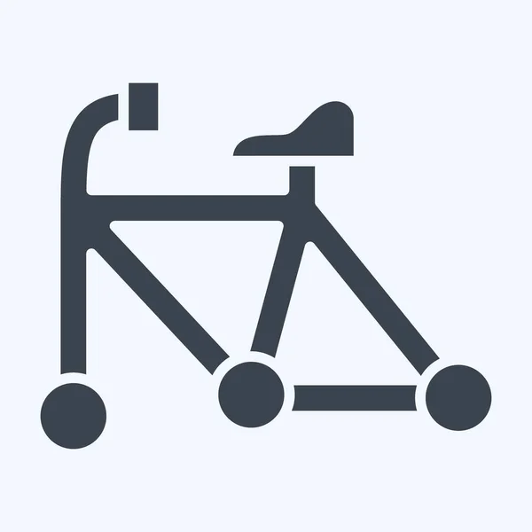 自転車シンボルに関連するアイコンフレーム グリフスタイル 編集可能なシンプルなデザイン シンプルなイラスト — ストックベクタ