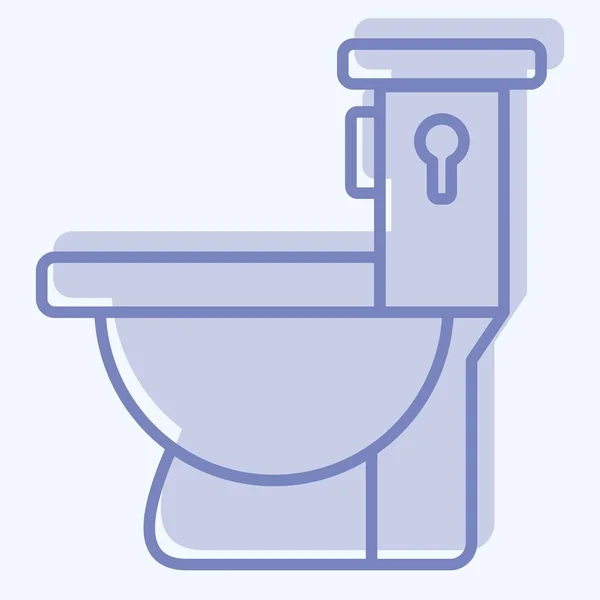 アイコン トイレ 建材シンボルに関連する 2つのトーンスタイル 編集可能なシンプルなデザイン シンプルなイラスト — ストックベクタ