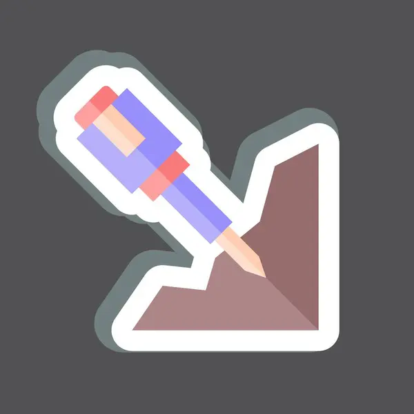 Sticker Jackhammer Related Mining Symbol Simple Design Editable Simple Illustration — Stock Vector