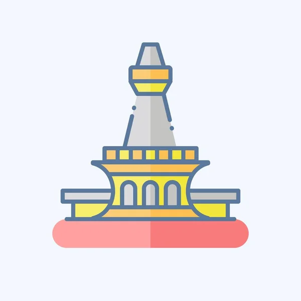 Ikone Jakarta Verwandt Mit Dem Symbol Des Kapitals Doodle Stil — Stockvektor