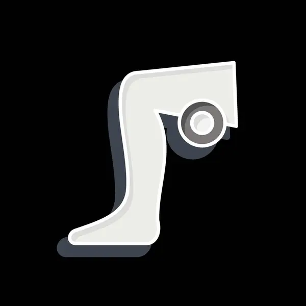 Icon Leg Относится Символу Тела Аше Глянцевый Стиль Простой Дизайн — стоковый вектор