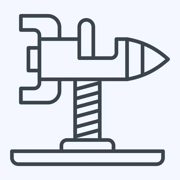 Icon Spring Swing Rocket Mit Dem Symbol Des Vergnügungsparks Linienstil — Stockvektor