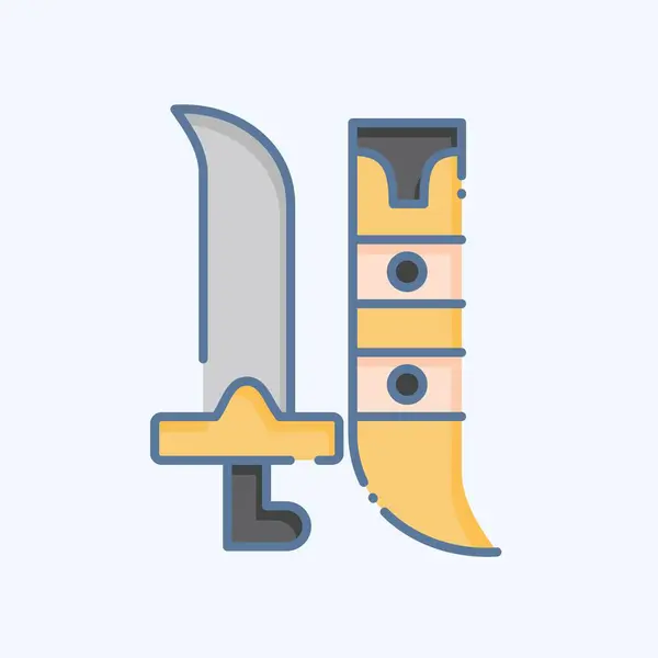Icon Swords Related Saudi Arabia Symbol Doodle Style Simple Design — Stock Vector