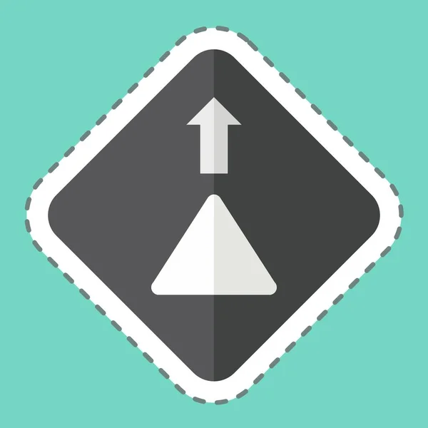 ステッカーラインカット 与える方法 道路標識のシンボルに関連しています 編集可能なシンプルなデザイン シンプルなイラスト — ストックベクタ