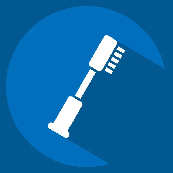 Escova Dentes Ícone Relacionado Com Símbolo Banheiro Estilo Sombra Longa —  Vetores de Stock