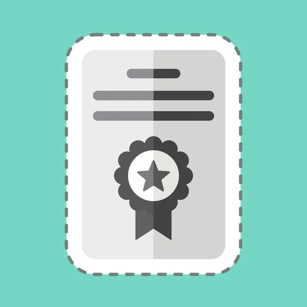 Sticker Line Cut Award Vztahující Symbolu Award Jednoduchý Design Upravitelný — Stockový vektor