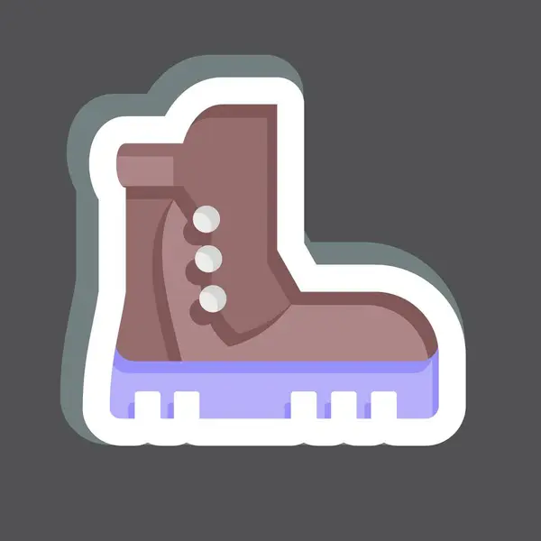 Sticker Boots Související Symbolem Camping Jednoduchý Design Upravitelný Jednoduchá Ilustrace — Stockový vektor