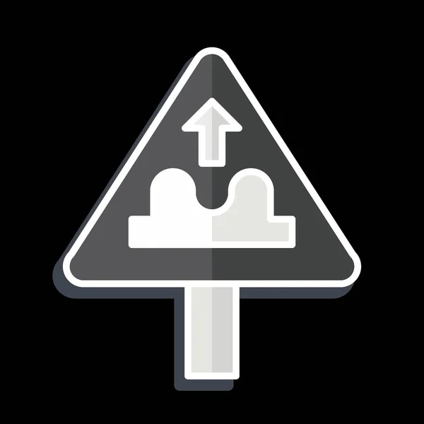 Ikone Ungleichmäßige Straße Zusammenhang Mit Verkehrszeichen Symbol Hochglanzstil Einfaches Design — Stockvektor