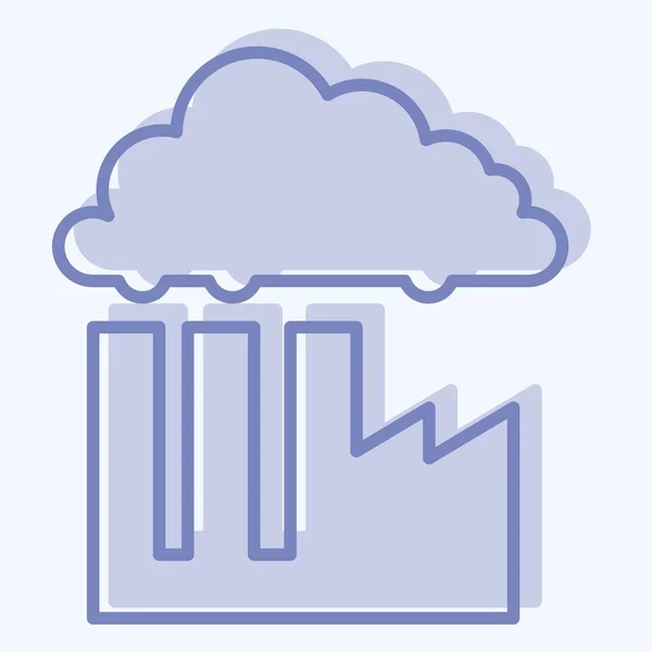 Ikona Znečištění Ovzduší Související Symbolem Změny Klimatu Dvoubarevný Styl Jednoduchý — Stockový vektor