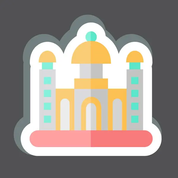 Pegatina Dhaka Relacionado Con Símbolo Capital Diseño Simple Editable Ilustración — Vector de stock