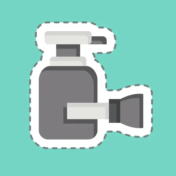 Sticker Line Cut Shaving Cream Související Symbolem Koupelny Jednoduchý Design — Stockový vektor