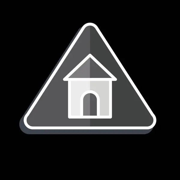 Icon Residence Zusammenhang Mit Verkehrszeichen Symbol Hochglanzstil Einfaches Design Editierbar — Stockvektor