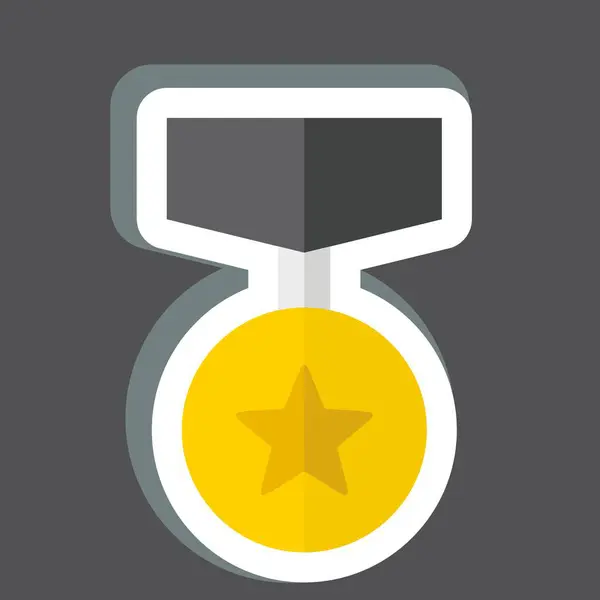 Sticker Badge Lié Symbole Award Conception Simple Modifiable Illustration Simple — Image vectorielle