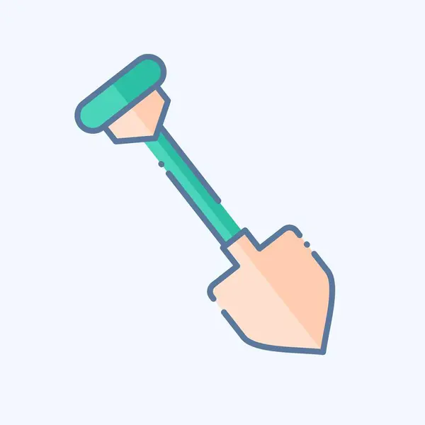 Icon Shovel 与采矿符号有关 涂鸦风格 简单的设计可以编辑 简单的例子 — 图库矢量图片