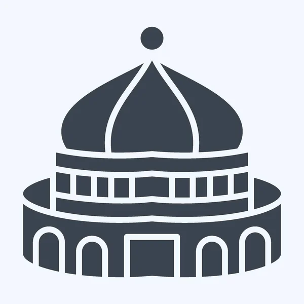 아이콘 예루살렘 기호와 관련된 글리프 스타일 가능한 간단한 디자인 간단한 — 스톡 벡터