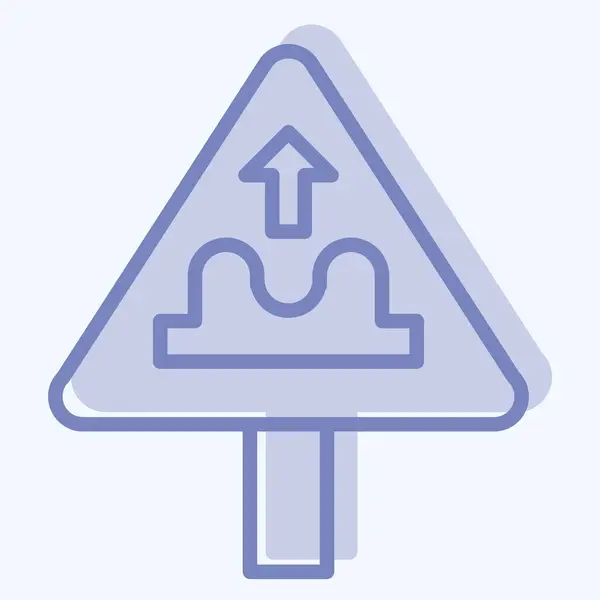 Icône Route Inégale Lié Symbole Signalisation Routière Style Deux Tons — Image vectorielle