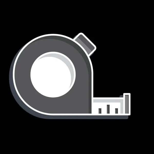 Icon Tape Messung Zusammenhang Mit Dem Baustoffsymbol Hochglanzstil Einfaches Design — Stockvektor