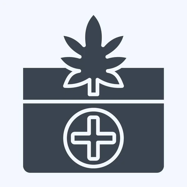 Benefícios Icon Medicinal Relacionado Com Símbolo Cannabis Estilo Glifo Design —  Vetores de Stock