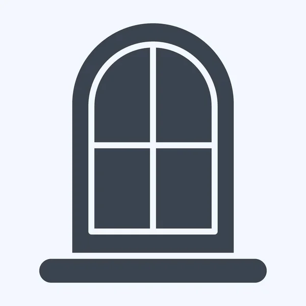 Fenêtre Des Icônes Lié Symbole Des Matériaux Construction Style Glyphe Graphismes Vectoriels