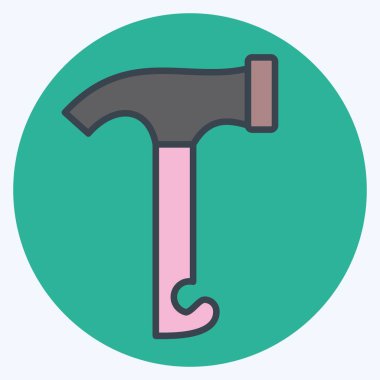 Simge Çekici. Kamp sembolüyle ilgili. renk arkadaşı stili. Basit dizayn edilebilir. Basit resimleme