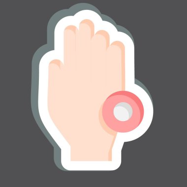 Etiketli Hayalet Acı. Vücut Ache sembolüyle ilgili. Basit dizayn edilebilir. Basit resimleme