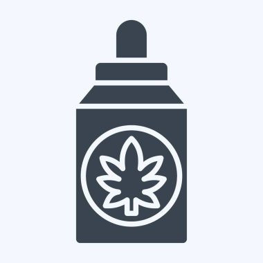 Simge Cannabidiol (CBD). Kenevir sembolüyle ilgili. Kabartma tarzı. Basit dizayn edilebilir. Basit resimleme