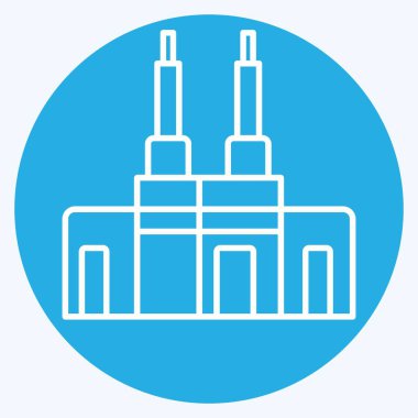 İkon Kabe. Suudi Arabistan sembolüyle ilgili. Mavi gözlü. Basit dizayn edilebilir. Basit resimleme