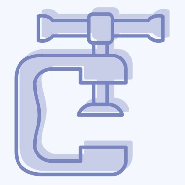 Simge kıskacı. Kaynak aletleri sembolüyle ilgili. İki ton stili. Basit dizayn edilebilir. Basit resimleme