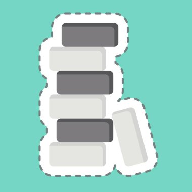 Çıkartma hattı Brick 'i kesti. Bina materyali sembolüyle ilgili. Basit dizayn edilebilir. Basit resimleme