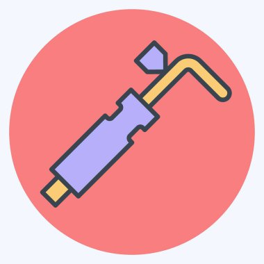 Simge ekipmanı. Kaynak aletleri sembolüyle ilgili. renk arkadaşı stili. Basit dizayn edilebilir. Basit resimleme