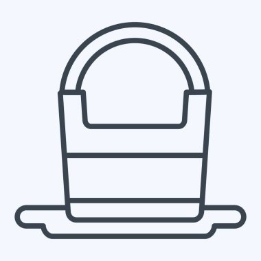 Simge Su Kovası. Kamp sembolüyle ilgili. Sıra tarzı. Basit dizayn edilebilir. Basit resimleme