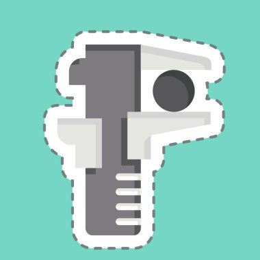 Çıkartma hattı Caliper 'ı kesti. Bina materyali sembolüyle ilgili. Basit dizayn edilebilir. Basit resimleme