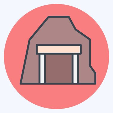 İkon Mağarası. Madencilik sembolüyle ilgili. renk arkadaşı stili. Basit dizayn edilebilir. Basit resimleme