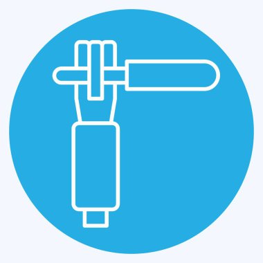 Simge Elektro Tutucu. Kaynak aletleri sembolüyle ilgili. Mavi gözlü. Basit dizayn edilebilir. Basit resimleme