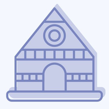 Simge Çadırı. Yerli halk sembolüyle ilgili. İki ton stili. Basit dizayn edilebilir. Basit resimleme