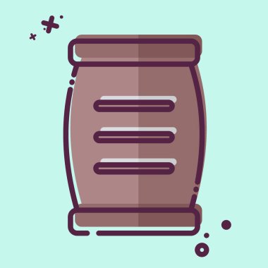 İkon çimento. Bina materyali sembolüyle ilgili. MBE tarzı. Basit dizayn edilebilir. Basit resimleme